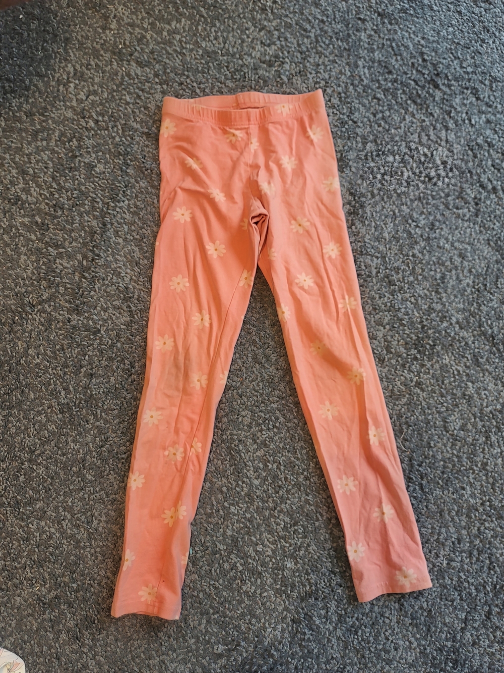 Kids Floral Coral Pink Leggings